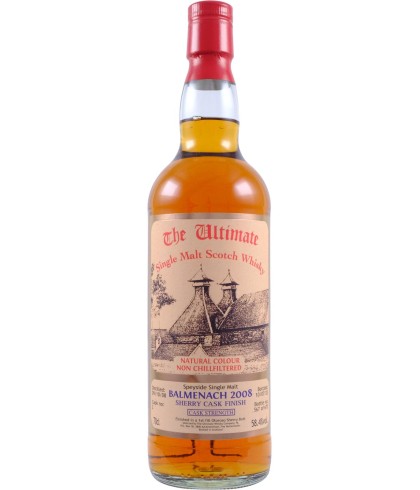Fles The Ultimate Balmenach 2008 Cask Strength, enkel vat gebotteld door The Ultimate uit Amersfoort, op voorraad bij slijterij t Bockje in Bathmen