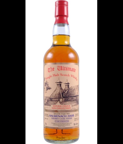 Fles The Ultimate Balmenach 2008 Cask Strength, enkel vat gebotteld door The Ultimate uit Amersfoort, op voorraad bij slijterij t Bockje in Bathmen