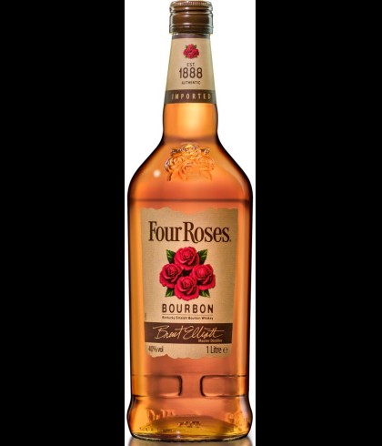 Fles Four Roses Bourbon Whiskey, whisky, op voorraad bij slijterij ’t Bockje in Bathmen