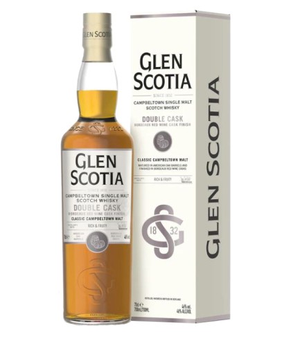 Fles Glen Scotia Double Cask Bordeaux Red Wine Cask Finish, single malt whisky, op voorraad bij slijterij t Bockje in Bathmen