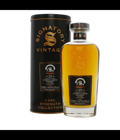 Fles Signatory Vintage Bowmore 25 Years Old, enkel vat gebotteld door Signatory Vintage, op voorraad bij slijterij t Bockje in Bathmen