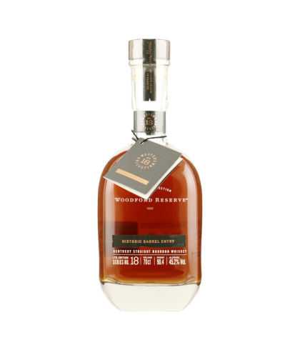 Fles Woodford Reserve Masters Collection Historic Barrel Entry, Amerikaanse whiskey uit Kentucky, op voorraad bij slijterij t Bockje in Bathmen