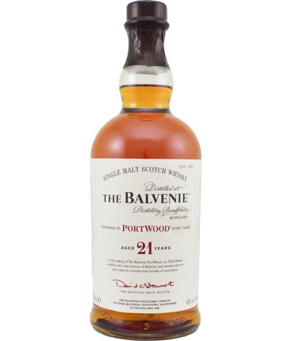 Fles The Balvenie 21 Years Old PortWood, single malt whisky, op voorraad bij slijterij t Bockje in Bathmen