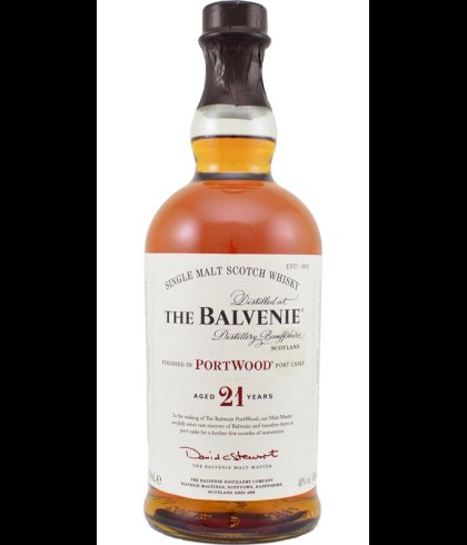 Fles The Balvenie 21 Years Old PortWood, single malt whisky, op voorraad bij slijterij t Bockje in Bathmen