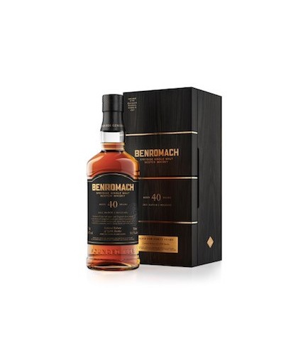 Fles Benromach 40 Years Old 2022 Batch 2, single malt whisky, op voorraad bij slijterij t Bockje in Bathmen