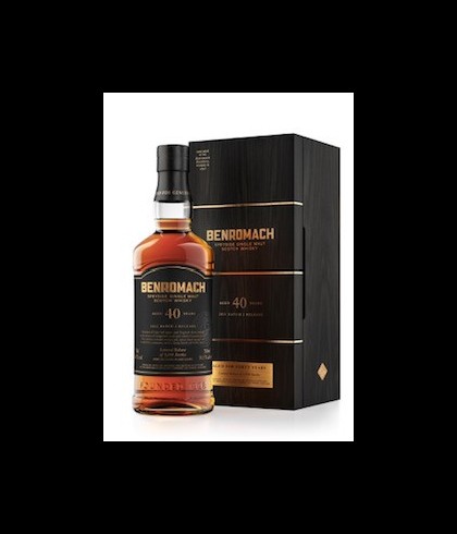 Fles Benromach 40 Years Old 2022 Batch 2, single malt whisky, op voorraad bij slijterij t Bockje in Bathmen