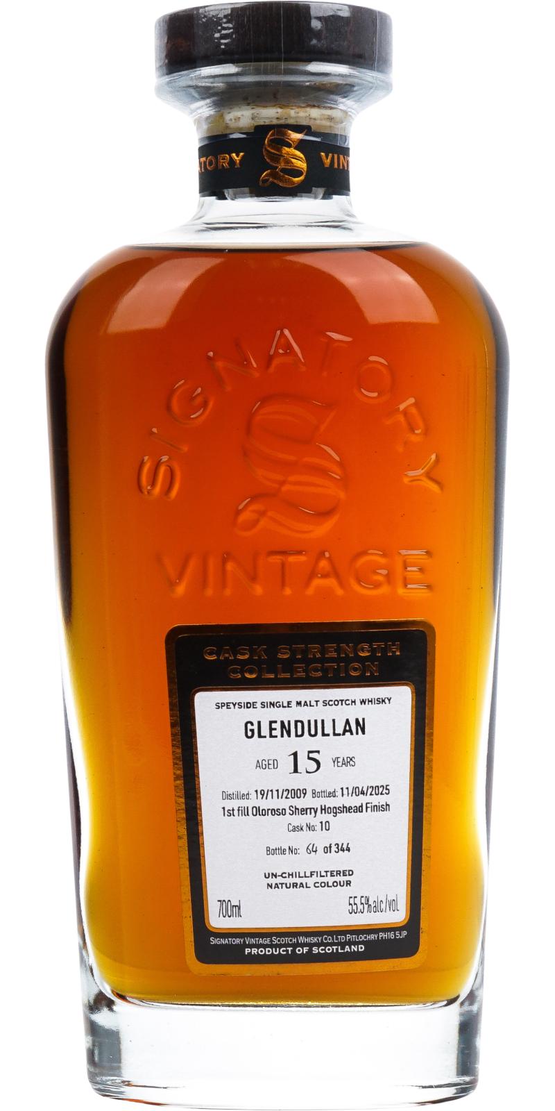 Fles Signatory Vintage Glendullan 15 Years Old 2009 #10, whisky, op voorraad bij slijterij t Bockje in Bathmen
