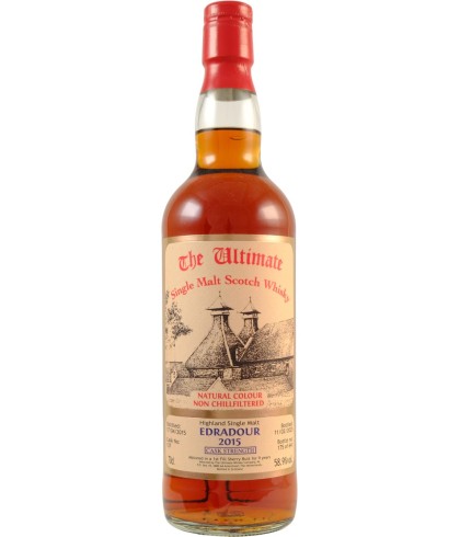 Fles The Ultimate Edradour Cask Strength 9 Years Old 2015, enkel vat gebotteld door The Ultimate uit Amersfoort, op voorraad bij slijterij t Bockje in Bathmen