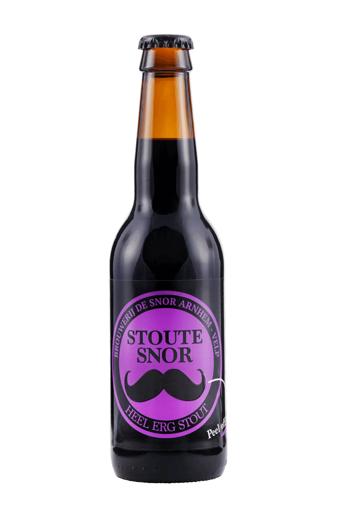 Fles Brouwerij De Snor Stoute Snor, bier van Brouwerij De Snor, op voorraad bij slijterij t Bockje in Bathmen