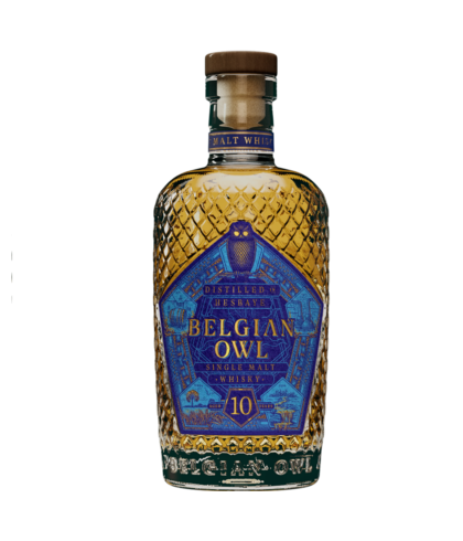 Fles Belgian Owl 10 Years Old, single malt whisky, op voorraad bij slijterij t Bockje in Bathmen