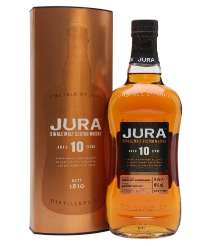 Fles single malt van Jura, op voorraad bij slijterij t Bockje in Bathmen
