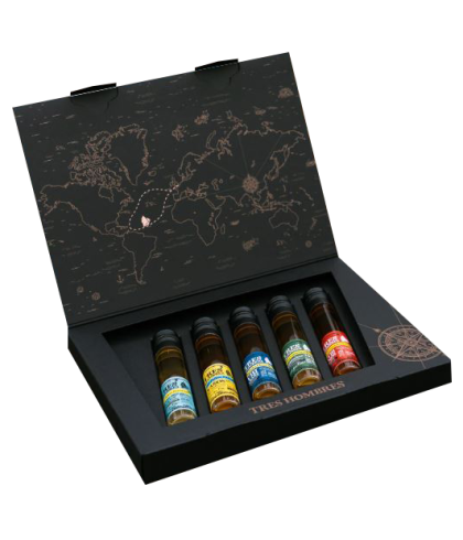 Fles Tres Hombres Sailed Treasures Gift Box, rum, bij slijterij t Bockje in Bathmen