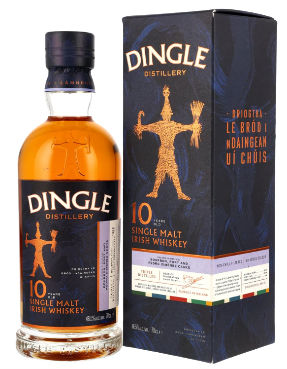 Fles Dingle 10 Years Old Single Malt, single malt whisky, op voorraad bij slijterij t Bockje in Bathmen