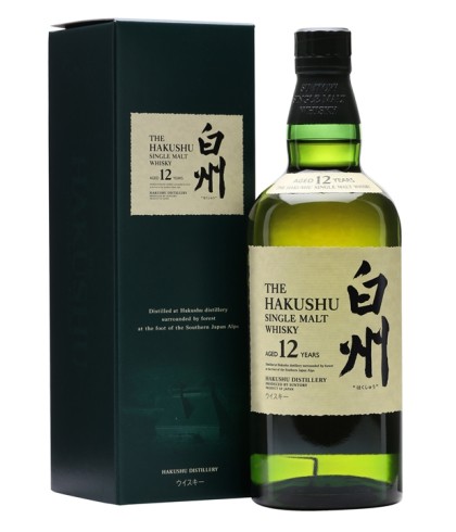 Fles The Hakushu 12 Years Old, single malt whisky, op voorraad bij slijterij t Bockje in Bathmen