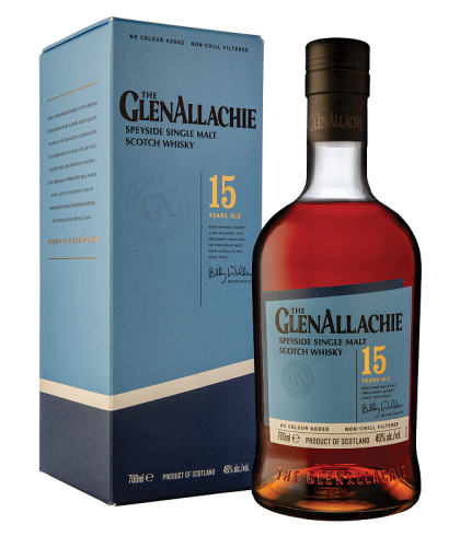 Fles GlenAllachie 15 Years Old, single malt whisky, op voorraad bij slijterij t Bockje in Bathmen