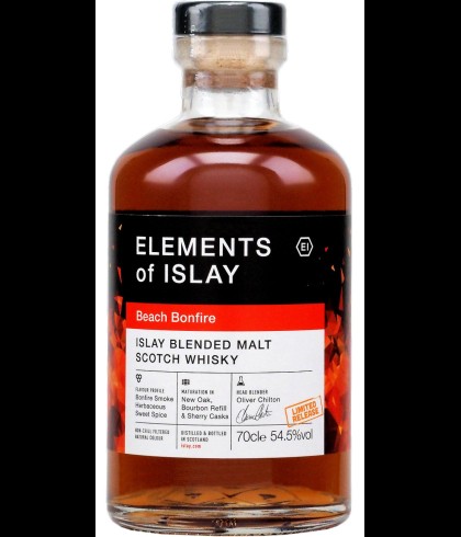 Fles Elements of Islay Beach Bonfire 2023, single malt whisky, op voorraad bij slijterij t Bockje in Bathmen