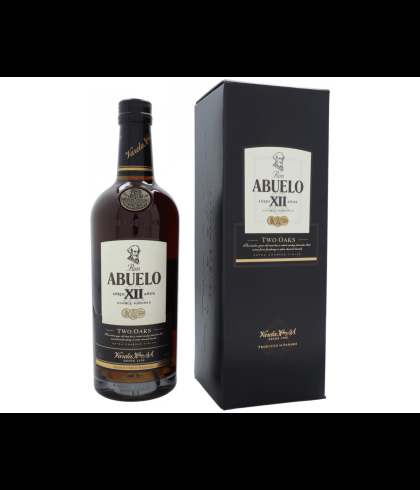 Fles Ron Abuelo Rum 12 Years Two Oaks, rum, op voorraad bij slijterij t Bockje in Bathmen