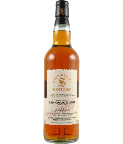 Fles Signatory Vintage Linkwood 2011 100 Proof - Edition #72, whisky, bij slijterij ’t Bockje in Bathmen
