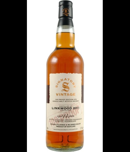 Fles Signatory Vintage Linkwood 2011 100 Proof - Edition #72, whisky, bij slijterij ’t Bockje in Bathmen