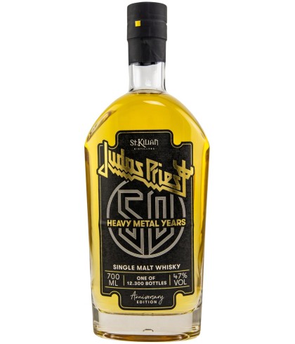 Fles St. Kilian Judas Priest 50 Heavy Metal Years, whisky, bij slijterij ’t Bockje in Bathmen