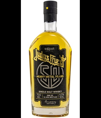 Fles St. Kilian Judas Priest 50 Heavy Metal Years, whisky, bij slijterij ’t Bockje in Bathmen
