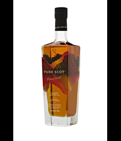 Fles Pure Scot Virgin Oak, single malt whisky, op voorraad bij slijterij t Bockje in Bathmen