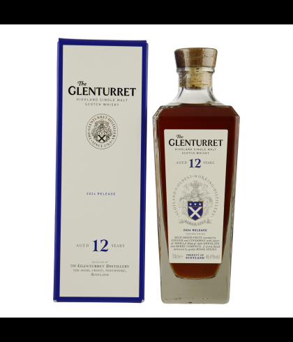 Fles The Glenturret 12 Years Old 2024, single malt whisky, op voorraad bij slijterij t Bockje in Bathmen