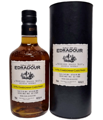 Fles Edradour 11Y 2015 Michael-Eppan Chardonnay #512-515, whisky, bij slijterij ’t Bockje in Bathmen
