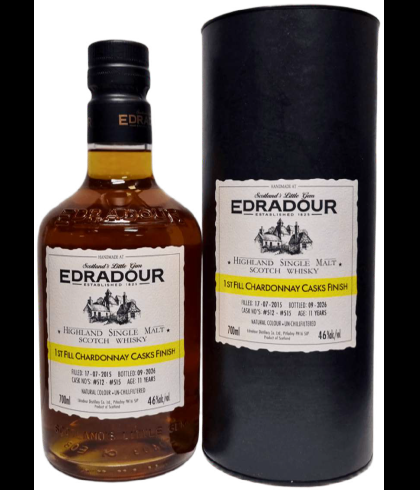 Fles Edradour 11Y 2015 Michael-Eppan Chardonnay #512-515, whisky, bij slijterij ’t Bockje in Bathmen