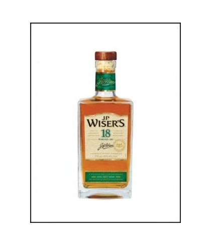 Fles J.P. Wiser's 18 Years Old Blended Canadian Whisky, whisky, op voorraad bij slijterij t Bockje in Bathmen