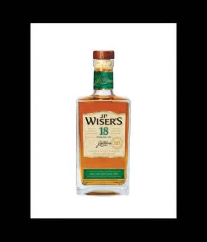 Fles J.P. Wiser's 18 Years Old Blended Canadian Whisky, whisky, op voorraad bij slijterij t Bockje in Bathmen