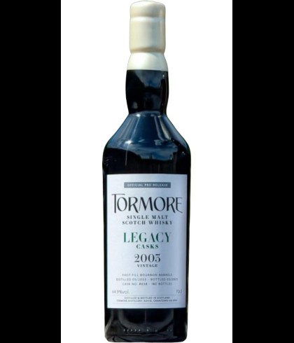 Fles Tormore Legacy Casks 2003 Vintage #638, whisky, op voorraad bij slijterij ’t Bockje in Bathmen