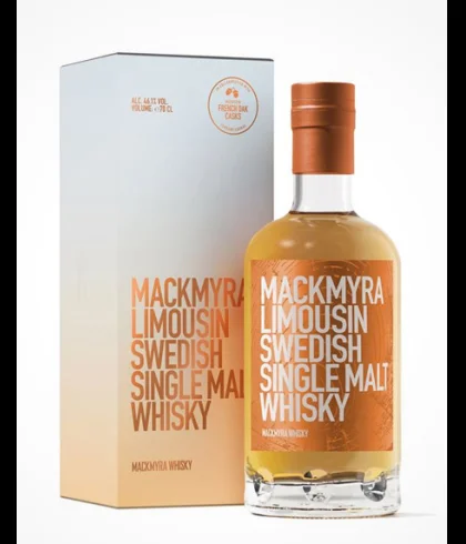 Fles Mackmyra Limousin, Zweedse single malt whisky, op voorraad bij slijterij t Bockje in Bathmen