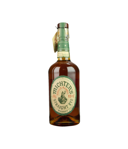 Fles Michters Single Barrel Straight Rye, Amerikaanse whiskey uit Kentucky, op voorraad bij slijterij ’t Bockje in Bathmen