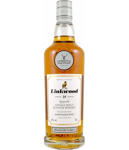 Fles Distillery Label Linkwood 25 Years Old, single malt whisky, op voorraad bij slijterij t Bockje in Bathmen