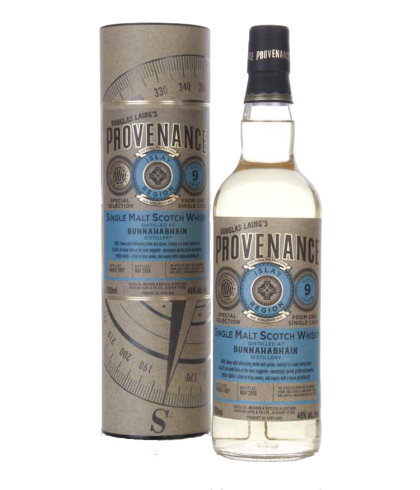 Fles Douglas Laing Provenance Bunnahabhain 8 Years Old, single malt whisky, op voorraad bij slijterij t Bockje in Bathmen