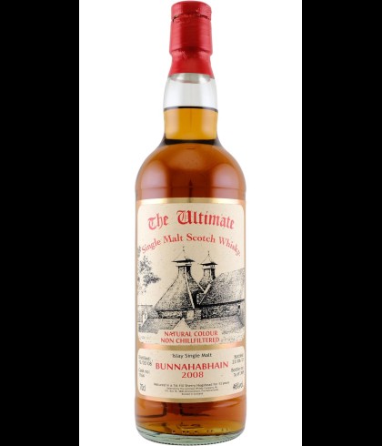Fles The Ultimate Bunnahabhain 13 Years Old vat 1164, enkel vat gebotteld door The Ultimate uit Amersfoort, op voorraad bij slijterij t Bockje in Bathmen