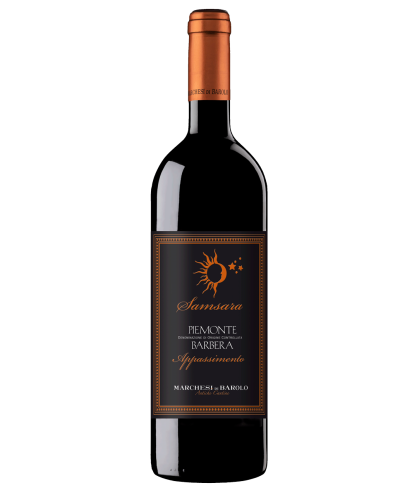 Fles Samsara Piemonte Barbera Appassimento, wijn op voorraad bij slijterij t Bockje in Bathmen