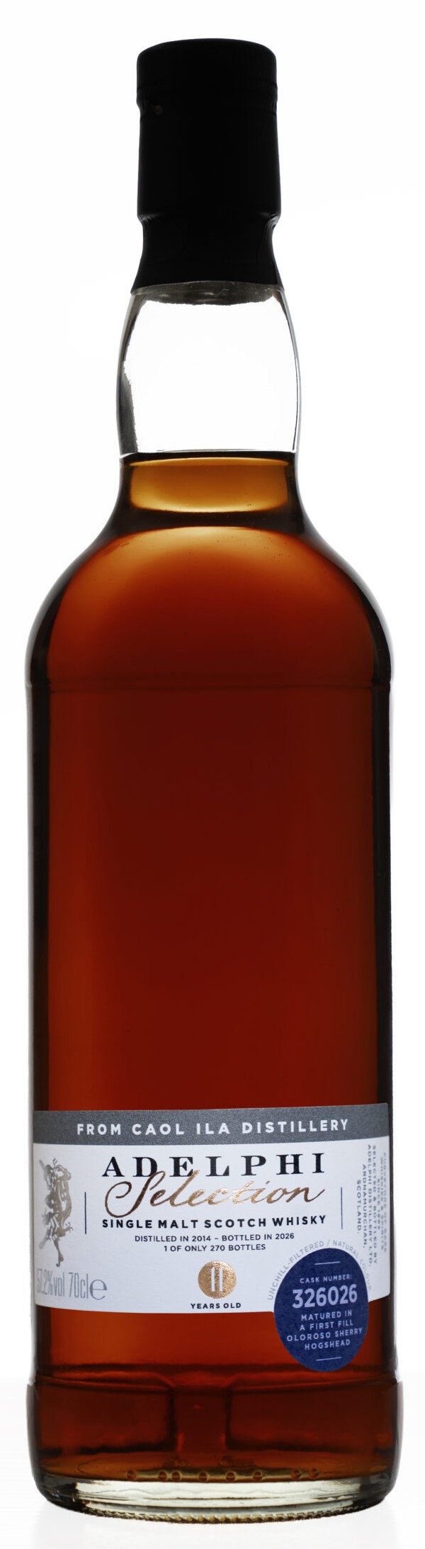 Fles Adelphi Selection Caol Ila 11 Years Old 2014 #326026, whisky, op voorraad bij slijterij t Bockje in Bathmen