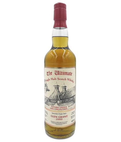 Fles The Ultimate Glen Grant 21 Years Old 2000, enkel vat gebotteld door The Ultimate uit Amersfoort, op voorraad bij slijterij t Bockje in Bathmen