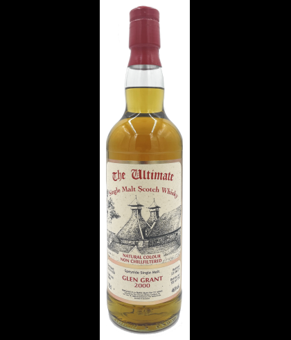 Fles The Ultimate Glen Grant 21 Years Old 2000, enkel vat gebotteld door The Ultimate uit Amersfoort, op voorraad bij slijterij t Bockje in Bathmen
