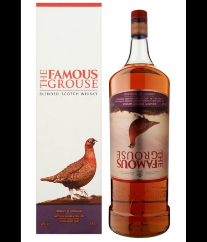 Fles The Famous Grouse 4,5 liter, Schotse blended whisky, op voorraad bij slijterij t Bockje in Bathmen