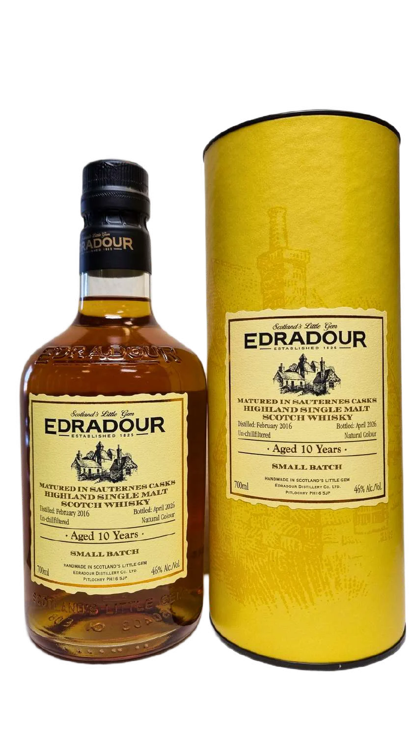 Fles Edradour 2016 Sauternes Cask Matured, single malt whisky, op voorraad bij slijterij t Bockje in Bathmen