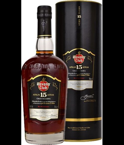 Fles Havana Club Añejo 15 Años Gran Reserva, rum, bij slijterij t Bockje in Bathmen
