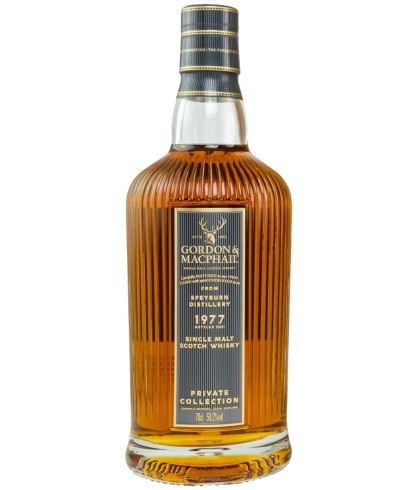 Fles Gordon and Macphail Private Collection Speyburn 1977, Speyside single malt whisky uit Rothes, op voorraad bij slijterij t Bockje in Bathmen
