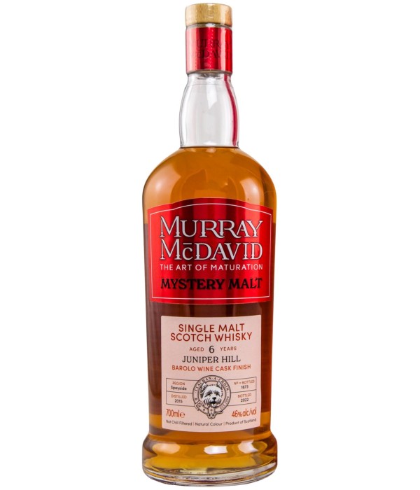 Murray McDavid Mystery Malt Juniper Hill 2015 6 Years Barolo Wine Cask Finish bij t Bockje in Bathmen