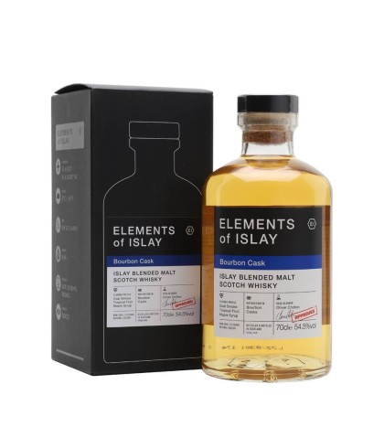 Fles Elements of Islay Bourbon Cask, single malt whisky, op voorraad bij slijterij t Bockje in Bathmen