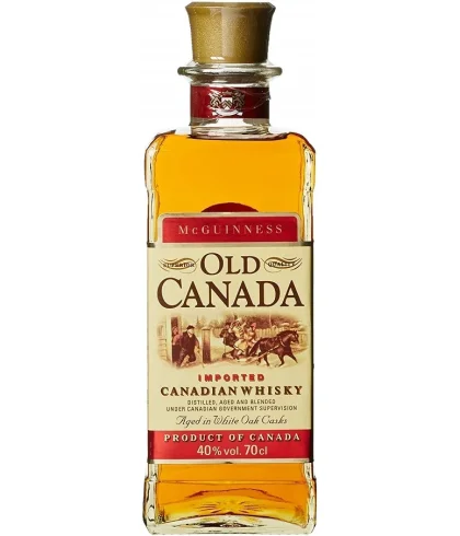 Fles McGuinness Old Canada Whisky, whisky, op voorraad bij slijterij t Bockje in Bathmen