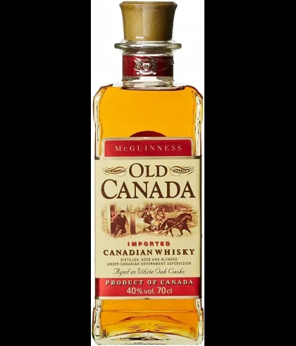 Fles McGuinness Old Canada Whisky, whisky, op voorraad bij slijterij t Bockje in Bathmen
