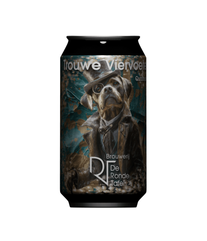 Fles Trouwe Viervoeter Quadrupel, bier van Trouwe, bij slijterij t Bockje in Bathmen